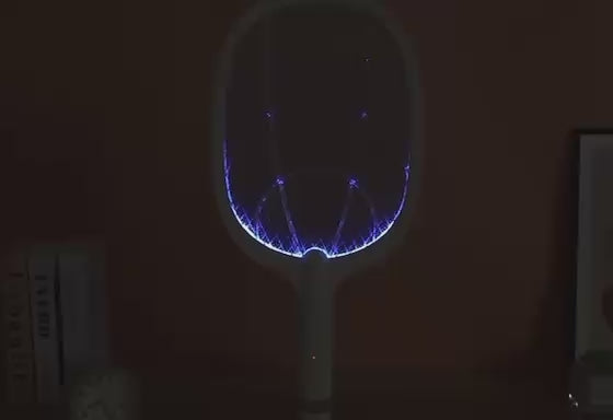 Raquette Électrique Anti-Moustiques 2 en 1